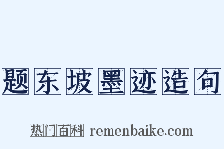 题东坡墨迹造句是什么意思的图片